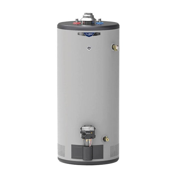 GE RealMAX Premium 40 Gal. Short/Medium 38k BTU Natural Gas Atmospheric Water Heater With Smartshield, Side Valve