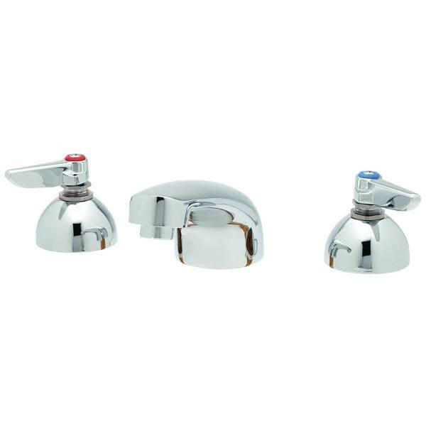 T & S Widespread Faucet, 2.2 Gpm, 2" Spout, 8" Center, Polished Chrome