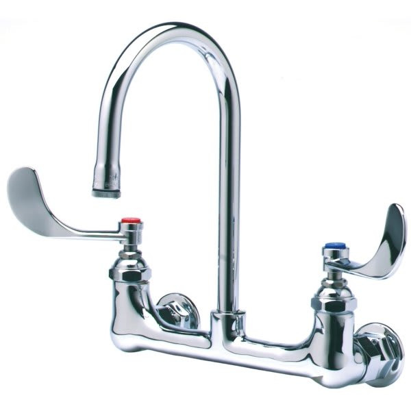 T & S Pantry Faucet 8" Center 4" Wrist Handles Chrome 5.23 Gpm
