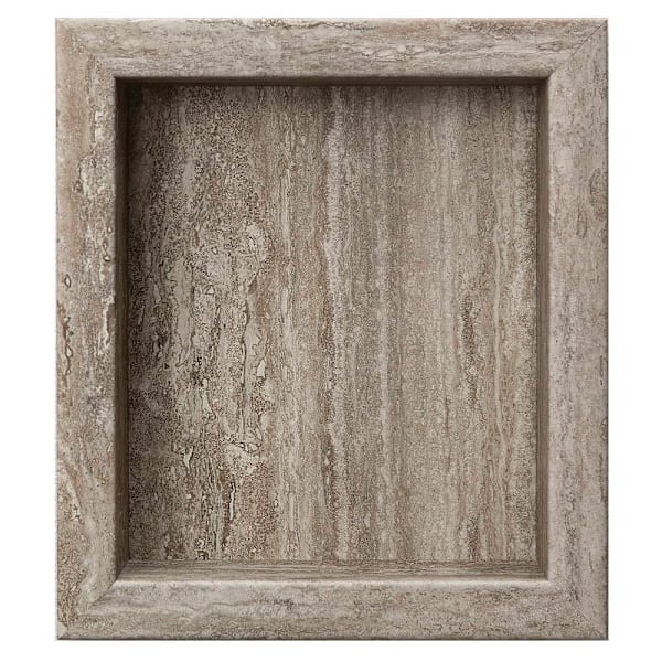 Palisade Shower Niche Insert, 15.5" X 17.5" X 3.75", Grecian Earth
