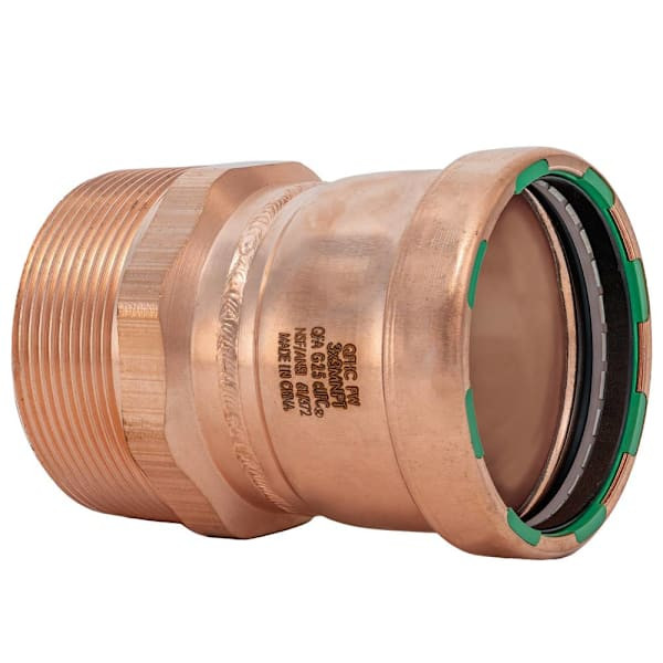Quickfitting Surepress 3" Press X 3" Mnpt Copper Male Adapter
