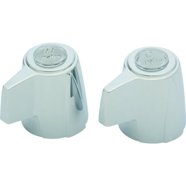 Delta Hot/Cold Blade Faucet Handle, 1-3/16" Height, Chrome, Package Of 2