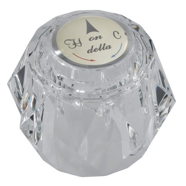 Delta Handle, Single, Clear, With Button And Screw, Delta #rp2389