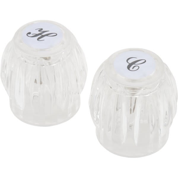 Replacement For Sterling Hot/Cold Faucet Handles Clear 2-1/8" Height 2pk