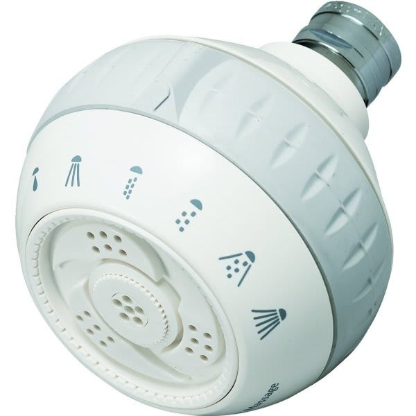 Waterpik White Massage Action Showerhead 2.5 Gpm
