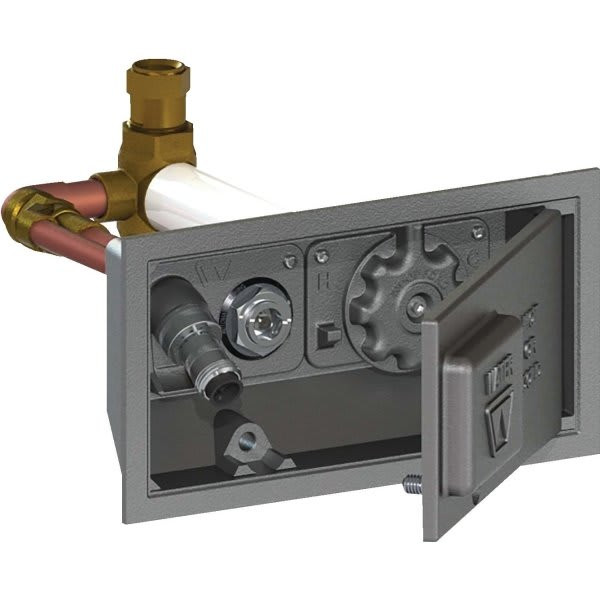 Woodford Freezeless Hot And Cold Mixer Wall Hydrant, 14" With Chrome Brass Box