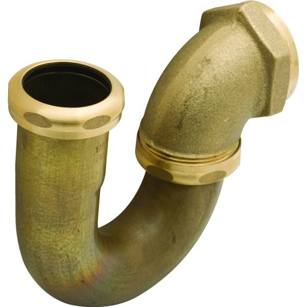 Brass Tubular J-Bend Sink Trap 1-1/2 X 1-1/2 And 1-1/4" Ground Joint Rough Brass