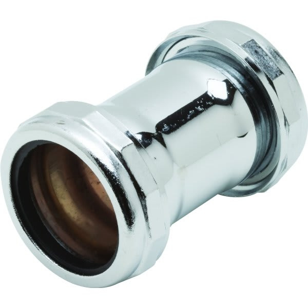Brass Tubular Coupling Straight 1-1/2" Slip Joint 22-Gauge