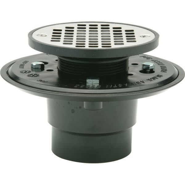 Zurn Fd2254-Ab2 - 2" Abs, Shower Drain With 4 1/4" Chrome-Polished Strainer