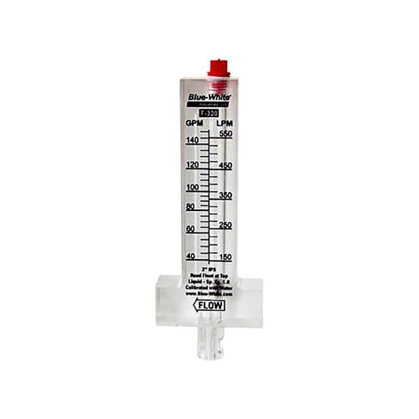 Blue-White  Ind S 3" Acrylic Horizontal Flowmeter