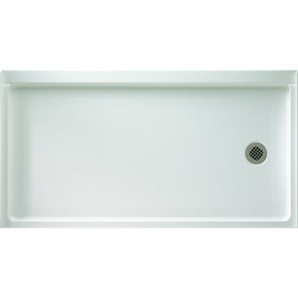 Swanstone 32d X 60w Right Drain - Retrofit Shower Floor - White