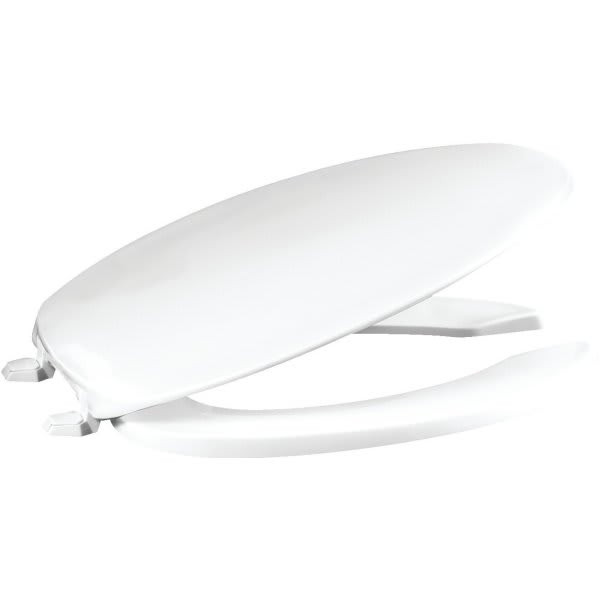 Centoco Heavy Duty Plastic Toilet Seat Elongated Open Front With Lid White
