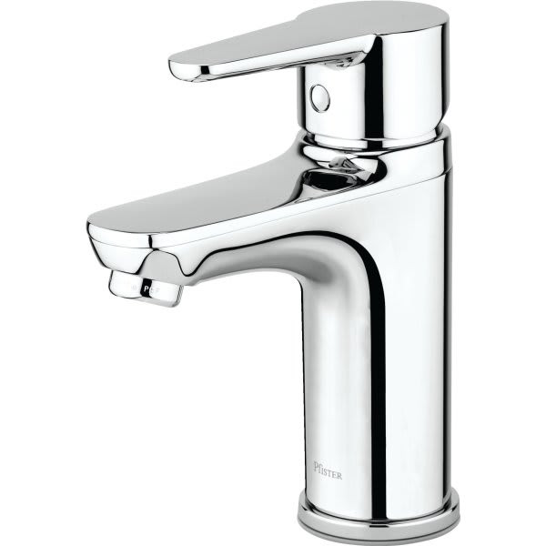 Pfister Pfirst Modern Single Handle Bathroom Faucet Chrome, Push & Seal Drain