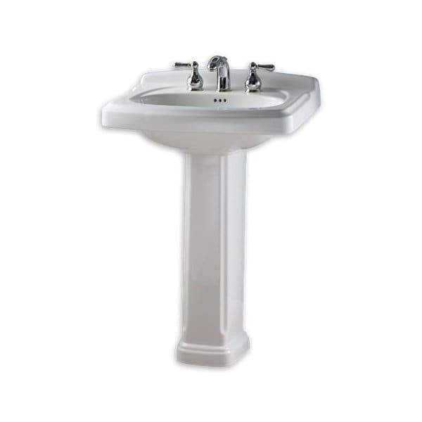 American Standard 24" Portsmouth Pedestal Sink Combo 8" Faucet Holes White