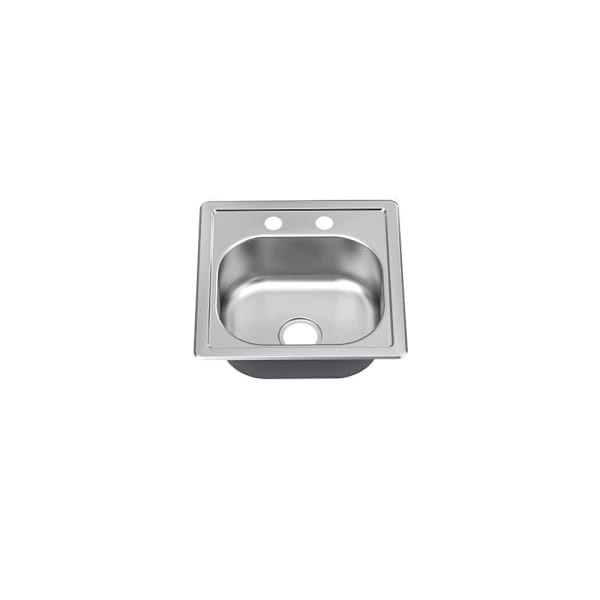 Seasons 15 In. Drop-In Single Bowl Stainless Steel Bar Sink, 22 Gauge, 2 Hole