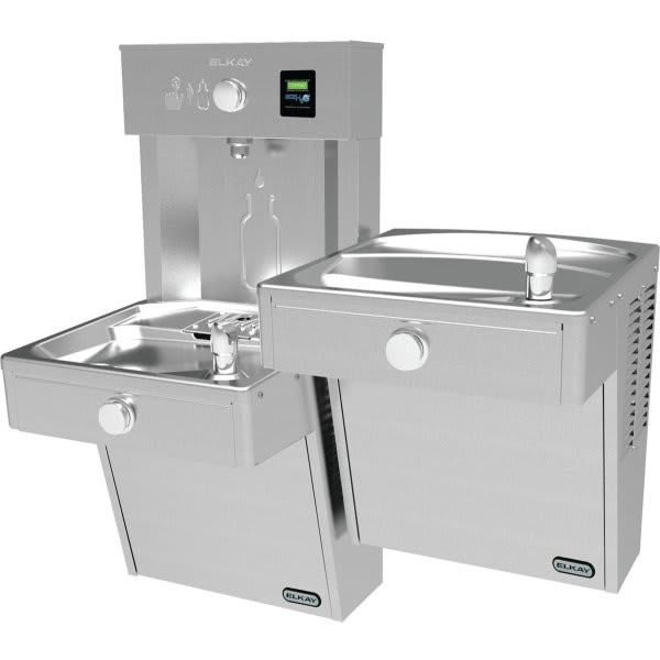 Elkay Ezh2o Vr Bottle Filling Station/Bi-Level Cooler, Ss, Indoor Use