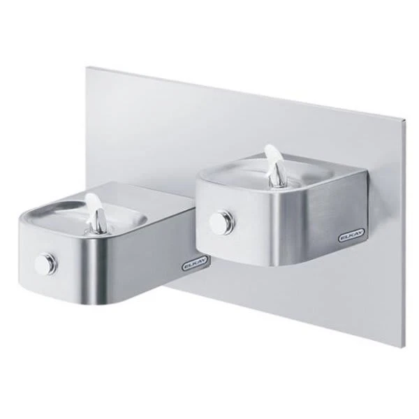 Elkay Soft Sides Fountain, Bi-Level Reverse, Nonrefrigerated, Stainless Steel