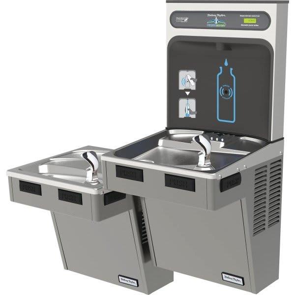 Halsey Taylor Bottle Filling Station/Bi-Level Reverse Cooler, Nonfiltered, 8gph