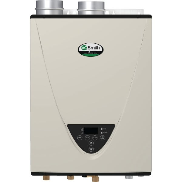 A. O. Smith Indoor Condensing 199k Btu Ng Tankless Water Heater, Recirc Pump