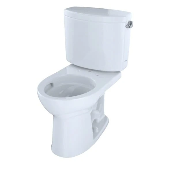 Toto® Drake® II Two-Piece Round 1.28 GPF Toilet Universal Right-Hand Lever Cottn