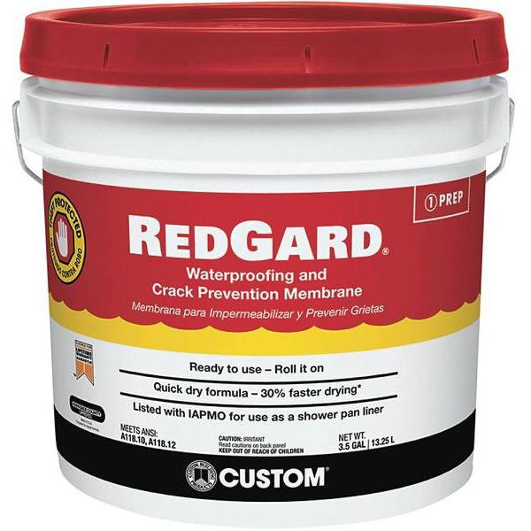 Custom Building Products Redgard 3-1/2 Gal, Waterproof/Crack Prevention Membrane