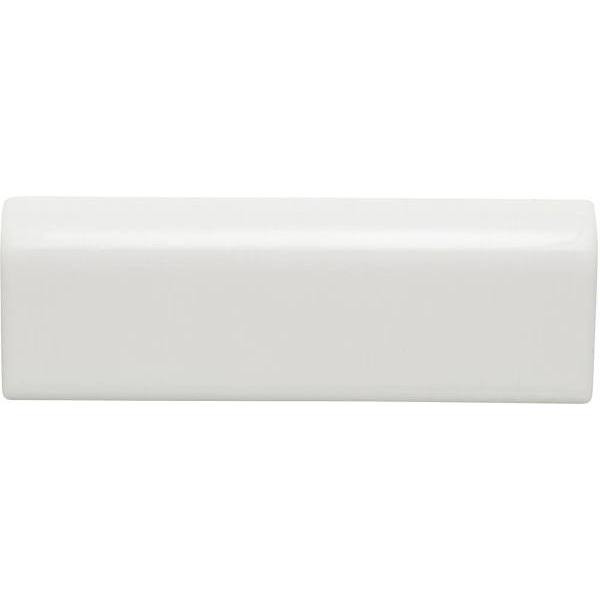 Daltile Restore Bright White 2" X 6" Ceramic, Radius Bullnose Wall Trim Tile