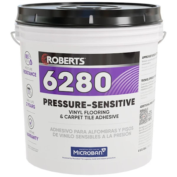 Roberts Pressure Sensitive Releasable Multi-Flooring Adhesive, 4 Gallon