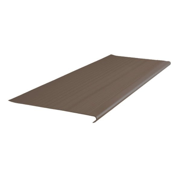 Roppe 12-1/2 In. X 3 Ft Light Brown Hd Ribbed Vinyl Round Nose Stair Tread