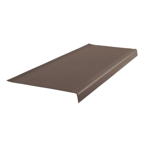 Roppe 12 X 4 Ft Light Brown Ld Ribbed Vinyl Square Nose Stair Tread