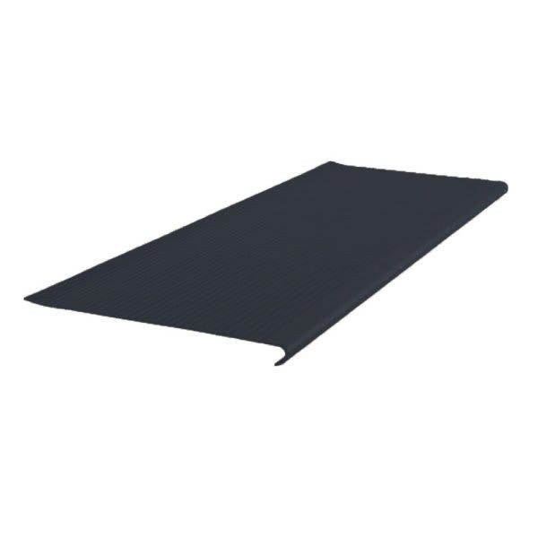 Roppe 12 X 4 Ft Black Ld Ribbed Vinyl Round Nose Stair Tread