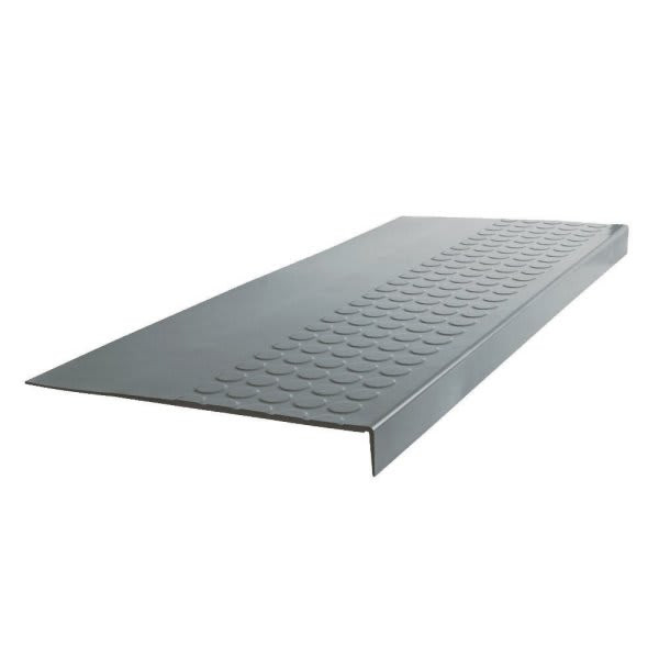Roppe 12 X 7 Ft Dk Gray Raised Circular Rubber Sq. Nose Stair Tread