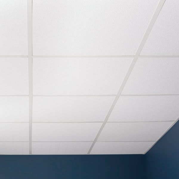 Genesis 2ft X 2ft Stucco Pro Flat White Lay In Ceiling Tile, Case Of 12 76000CA