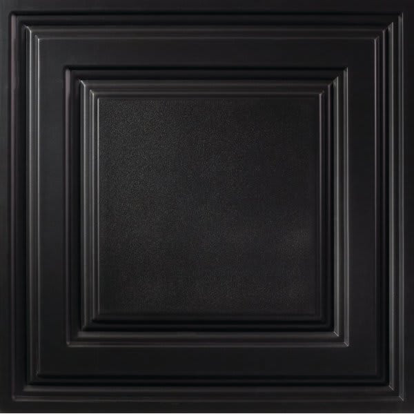 Genesis 2ft X 2ft Icon Relief Black Lay In Ceiling Tile, Carton Of 12 75407CA