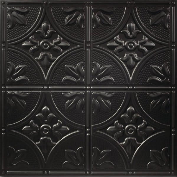 Genesis 2ft X 2ft Antique Black Lay In Ceiling Tile, Case Of 12