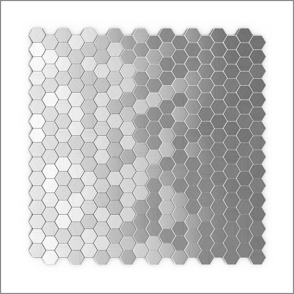 Inoxia Speedtiles Hexagonia S2 Silver 11.46"X11.89" Metal Wall Tile, Case Of 24
