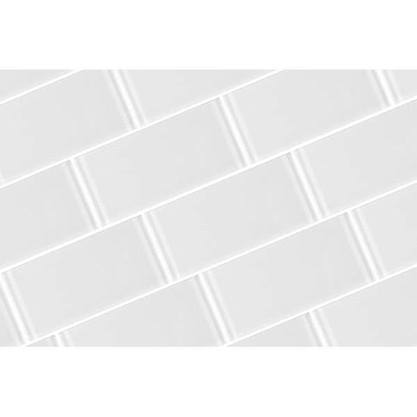 Abolos Metro 3 X 6  White Glass Subway Wall Tile, Case Of 80