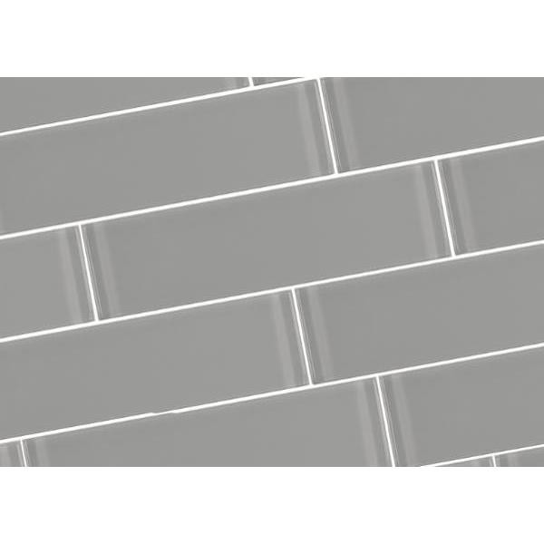 Abolos Metro 3 X 12   Pebble Gray Glass Subway Wall Tile, Case Of 40