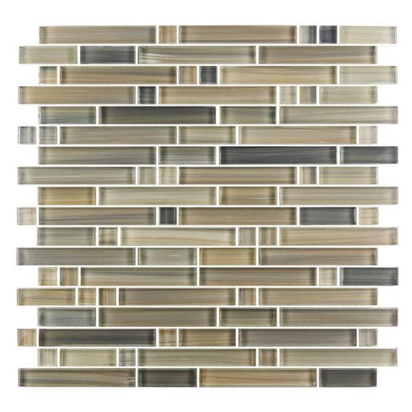 Abolos Handicraft Ii 0.5 X 2  Beige Glass Linear Mosaic Wall Tile, Case Of 11