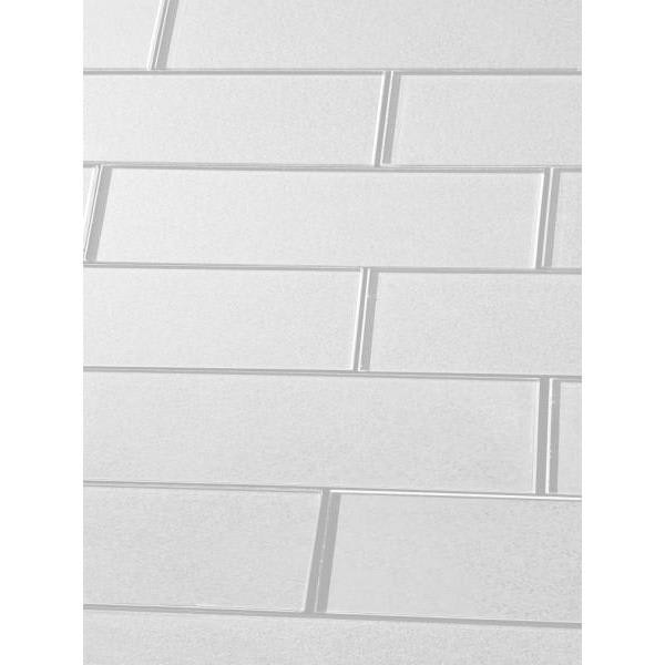 Abolos Forever 3 X 12  White Glass Subway Wall Tile, Box Of 42