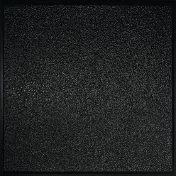 Genesis 2ft X 2ft Stucco PRO Revealed Edge Black Lay In Ceiling Tile, 12/Carton
