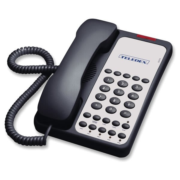 Teledex Black Opal 2006s 2-Line Speakerphone With 6-Guest Service Button