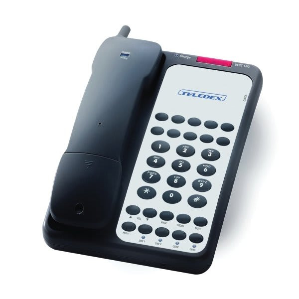 Teledex Opal Dct2910 1.9ghzz Black 2-Line Dect Cordless Hotel Speakerphone