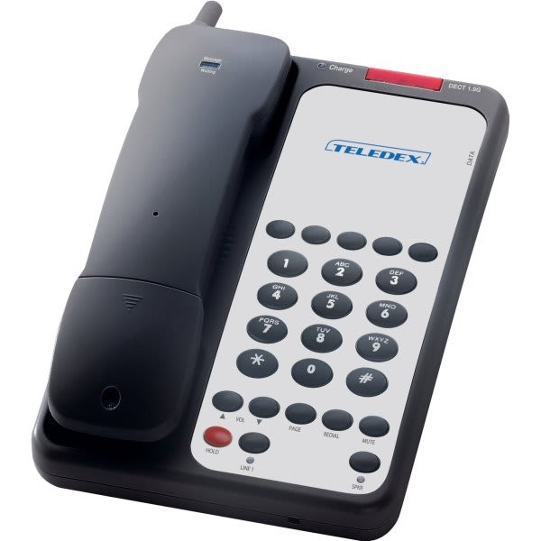 Teledex Opal Dct1905 Single-Line Cordless Telephone, 5 Speed Dial, Black