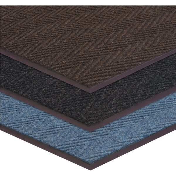 Apache Mills 2 X 3' Indoor Floor Mat Charcoal Apache Chevron Ribbed