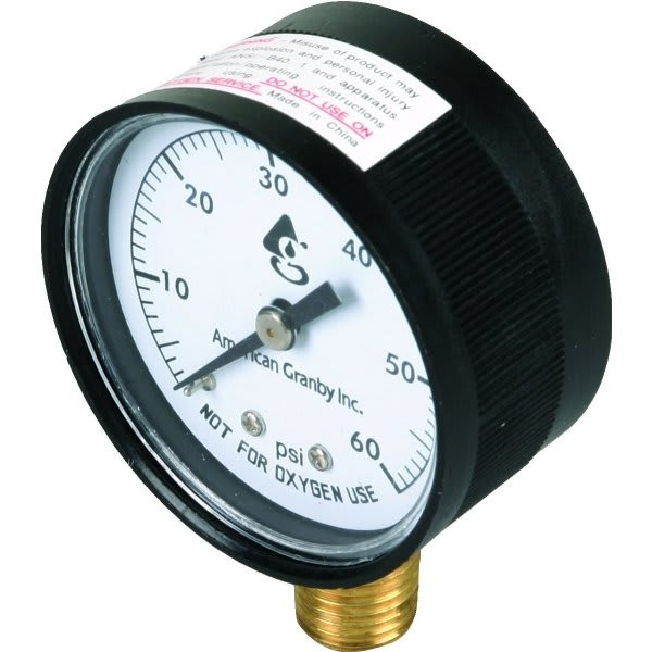 American Granby 0-60 Psi Pool Filter Pressure Gauge Plastic Bottom Mount