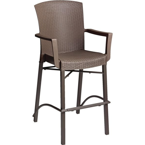 Grosfillex Havana Classic Barstool With Armrests Espresso