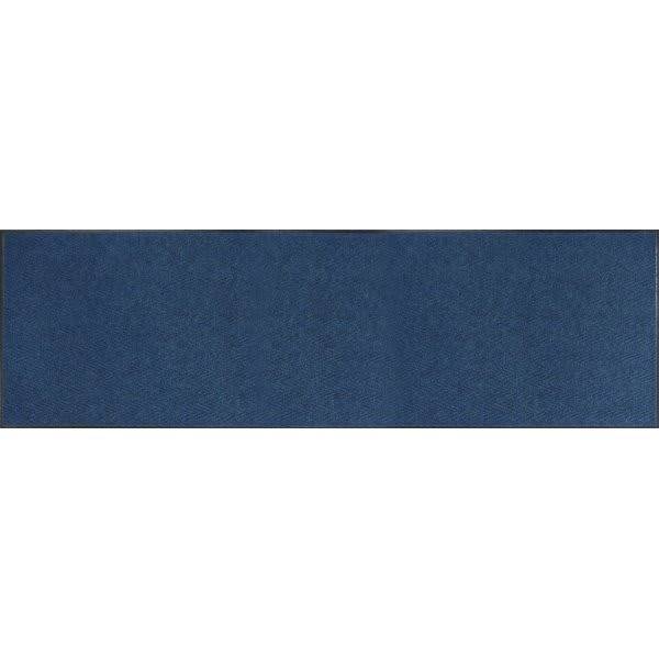 Apache Mills Apache Chevron Ribbed 3' X 10' Indoor Slate Blue Floor Mat