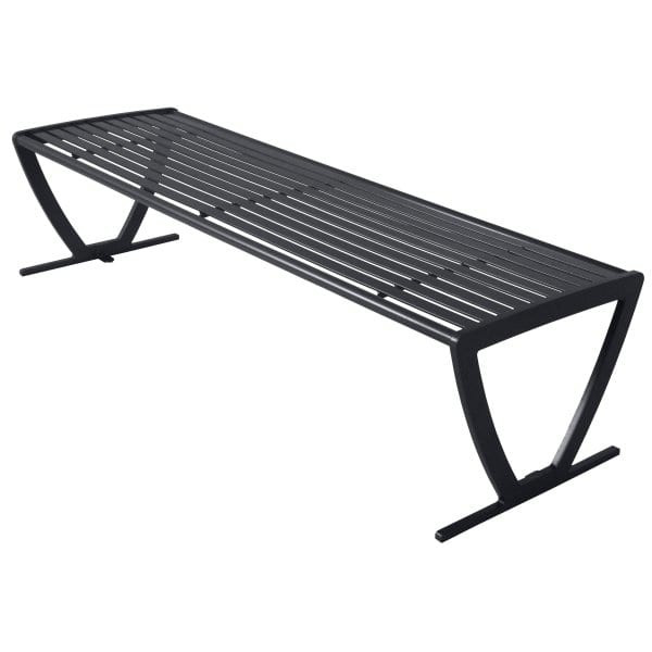 Ultrasite 6' Augusta Bench With Out Back, No Armrest - Black