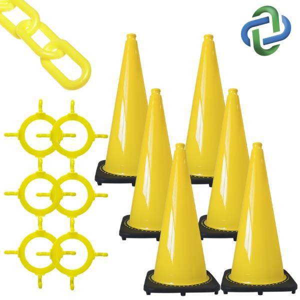 Mr. Chain 28 Yellow Traffic Cone And Chain Kit