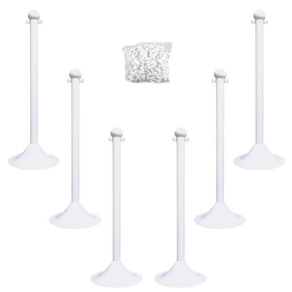 Mr. Chain Light Duty Stanchion And Chain Kit In White